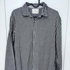 Scotch&Soda, Mens Black Plaid Button Down Shirt. L